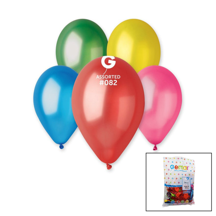 GM-110-82 METALİK - KARIŞIK BALON 11&amp;amp;apos;&amp;amp;apos; - 28CM - 100 PARÇA (K0)