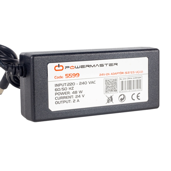 24 VOLT - 2 AMPER 5.5*2.5 UÇLU PLASTİK KASA MASAÜSTÜ ADAPTÖR (K0)