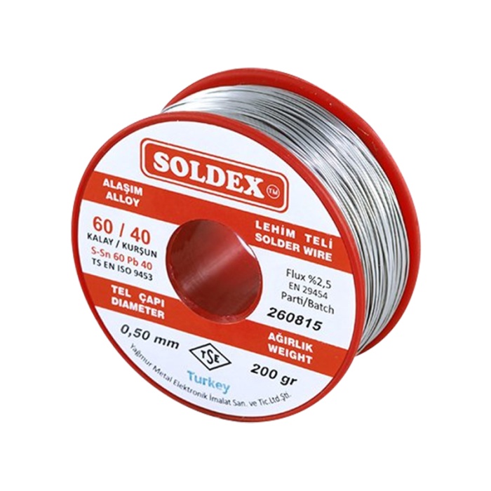 200 GR LEHİM İNCE 0,50 MM SOLDEX  SN60 PB40 (K0)