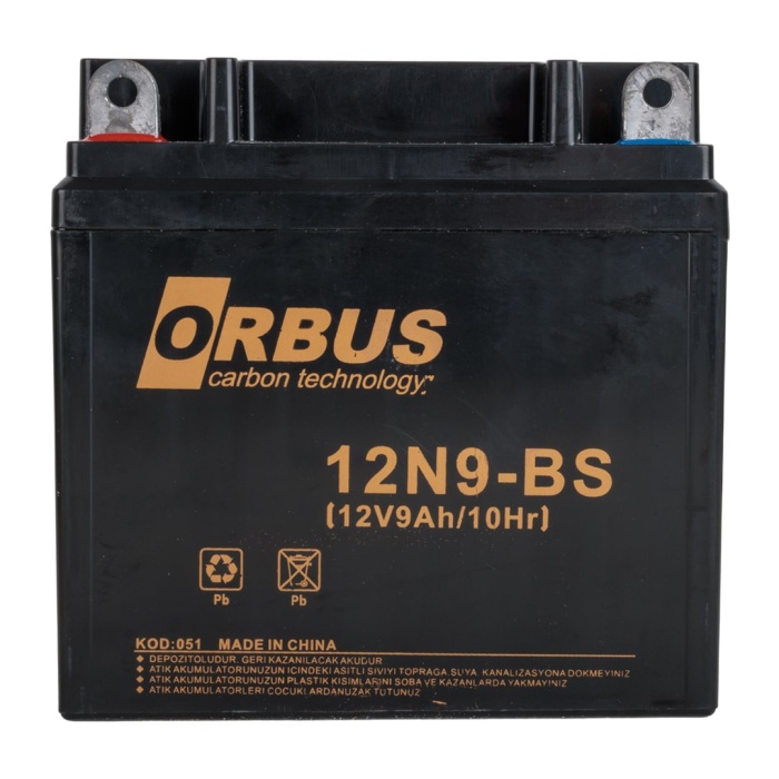 ORBUS 12N9-BS 12 V 9 AH ASİT İÇİNDE KARBON MOTOSİKLET AKÜSÜ (K0)