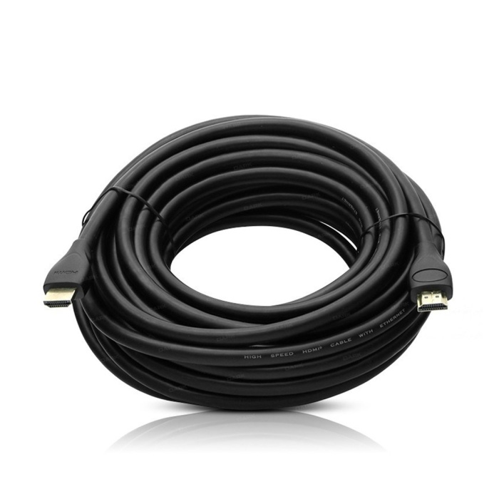 PLASTİK DÜZ SİYAH 10 METRE GOLD POŞETLİ HDMI KABLO (K0)