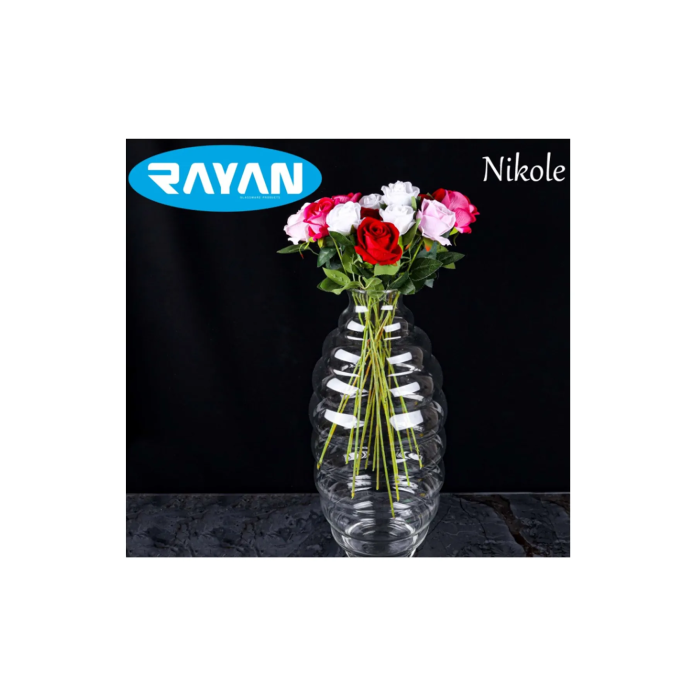 Nicole 50 Cm Şık Dekoratif Cam Vazo Royaleks-82659