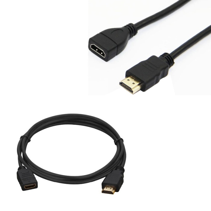 HDMI KABLO ERKEK DİŞİ GOLD UÇLU 25 CM UZATMA (MİNİ HD REC. İÇİN) (K0)