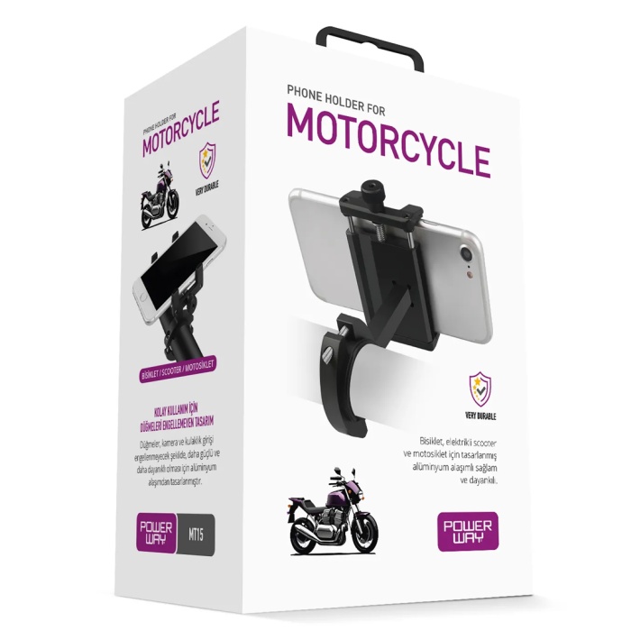 MT15 MOTOSİKLET BİSİKLET SCOOTER İÇİN DAYANIKLI GİDON UYUMLU CNC ALÜMİNYUM TELEFON TUTUCU (K0)