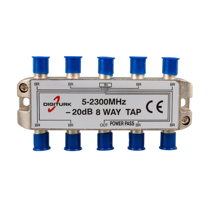 DIGITURK 5-2150 MHZ 20DB 8 YOLLU TAP SWITCH 1/8 SPLITTER