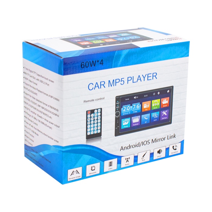 MV-5418 USB/SD/FM/AUX/MP5/BLUETOOTH 7 DOKUNMATİK MEKANİKSİZ DOUBLE OTO TEYP