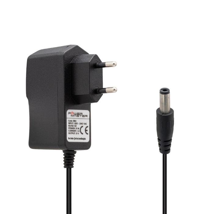 PM-8114 9 VOLT - 1 AMPER 5.5*2.5 MM UÇLU PRİZ TİPİ ADAPTÖR