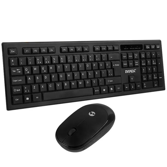 KM-6121 SİYAH KABLOSUZ SLIM Q KLAVYE + MOUSE SET