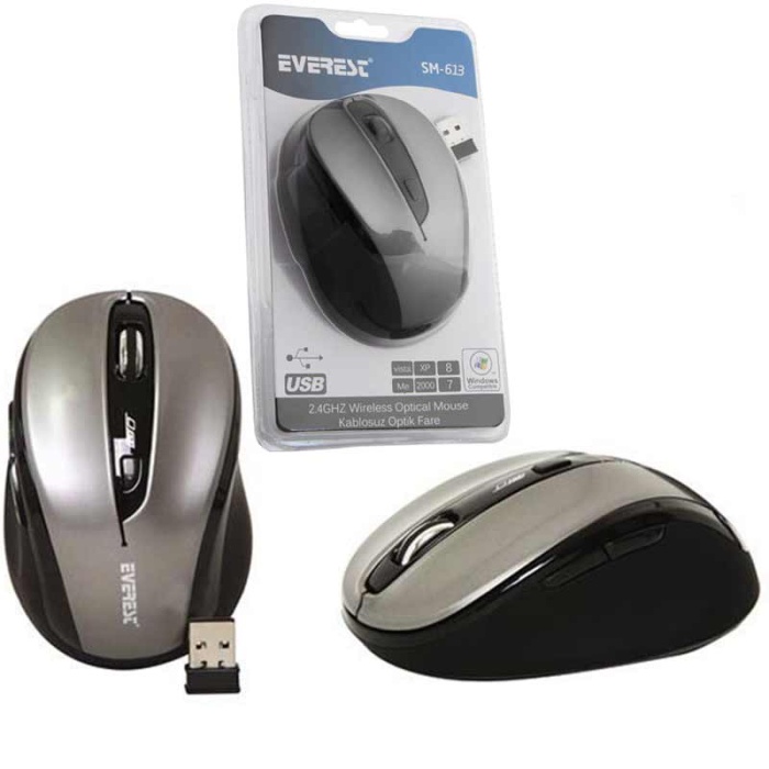 EVEREST SM-613 SİYAH 2.4GHZ OPTİK USB KABLOSUZ MOUSE (K0)