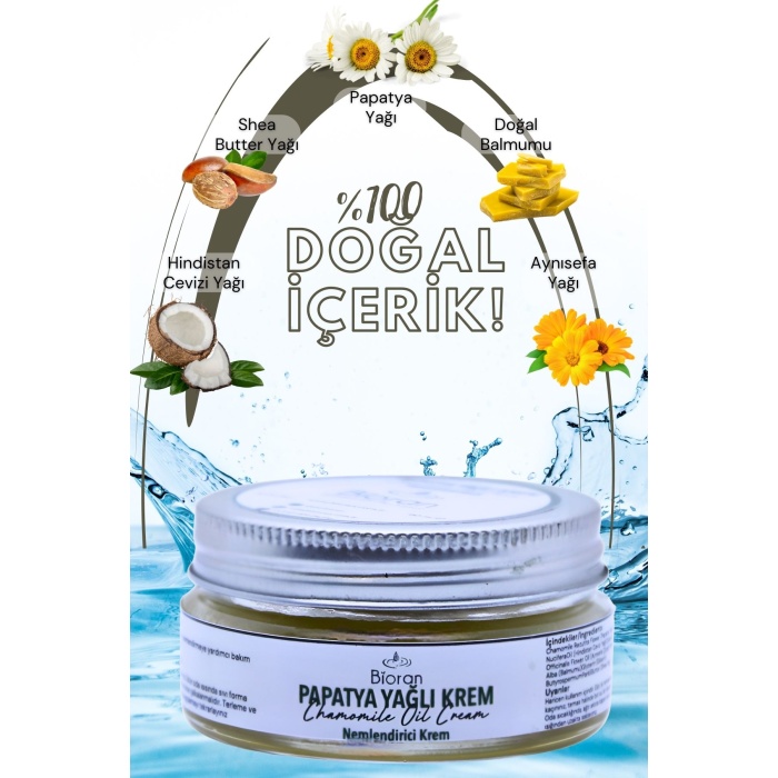 Papatya Yağlı %100 Doğal İçerikli Yoğun Bakım Kremi 40 Ml.