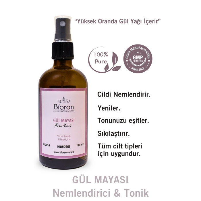 Gül Mayası Aydınlatıcı Nemlendirici ve Gözenek Sıkılaştırıcı Sprey Tonik 100 ml