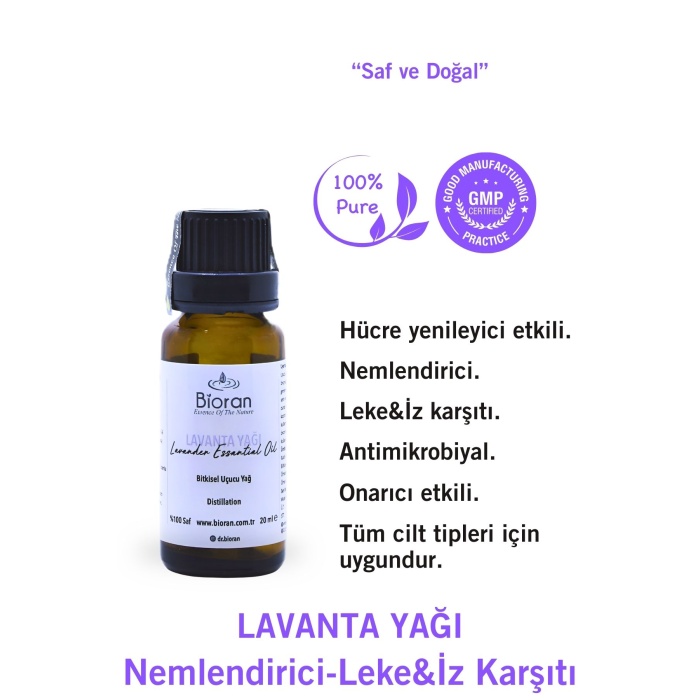 Lavanta Yağı % 100 Saf Bitkisel Uçucu Yağ 20 ml. (Lavender Essential Oil)