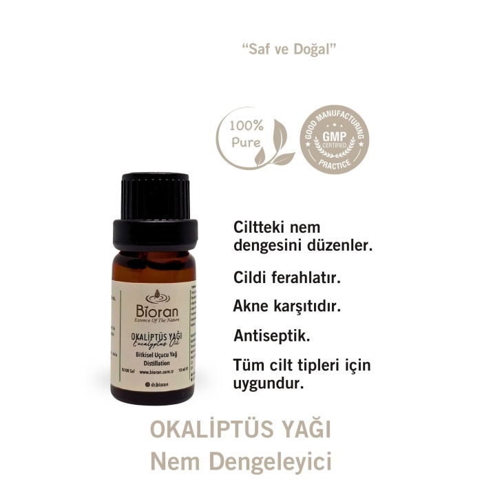 Okaliptüs Yağı %100 Saf Bitkisel Uçucu Yağ 10 ml. (Eucalyptus Oil)