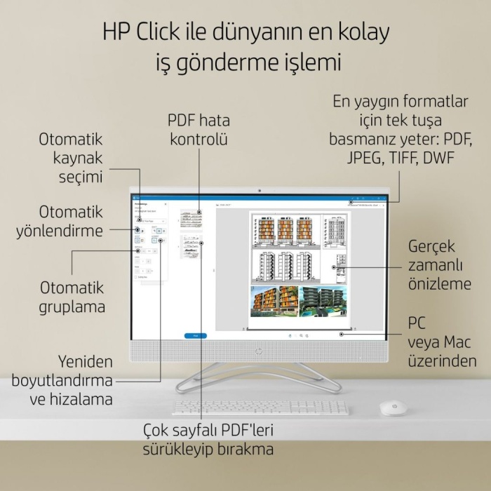 5HB14A HP DesignJet Studio Wood 36 inc / A0 Yazıcı