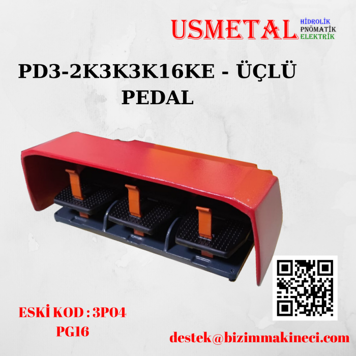 PD3-2K3K3K16KE - ÜÇLÜ PEDAL