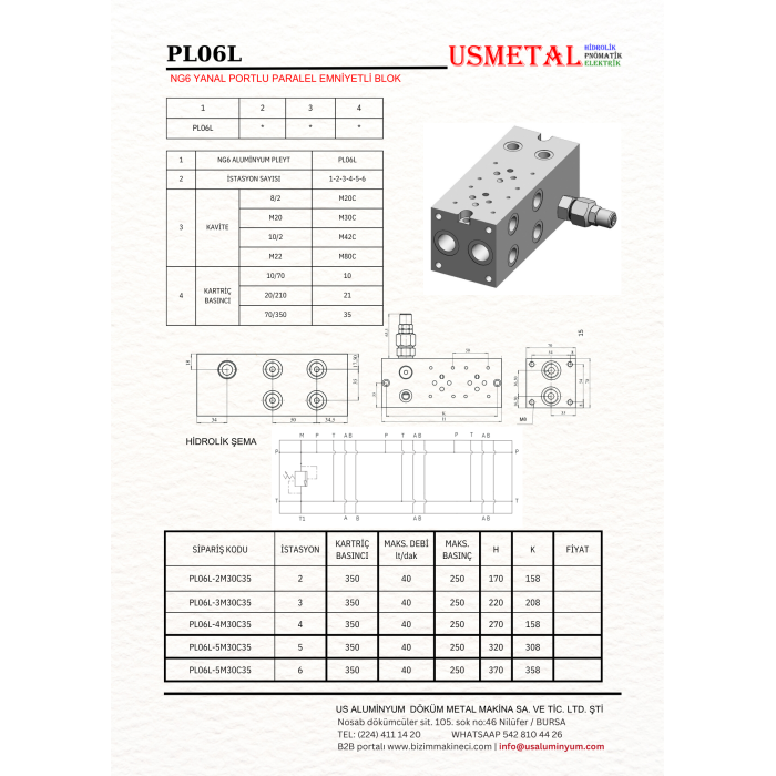 PL06L-2M30C35 YANAL PORTLU PARALEL EMNİYETLİ BLOK