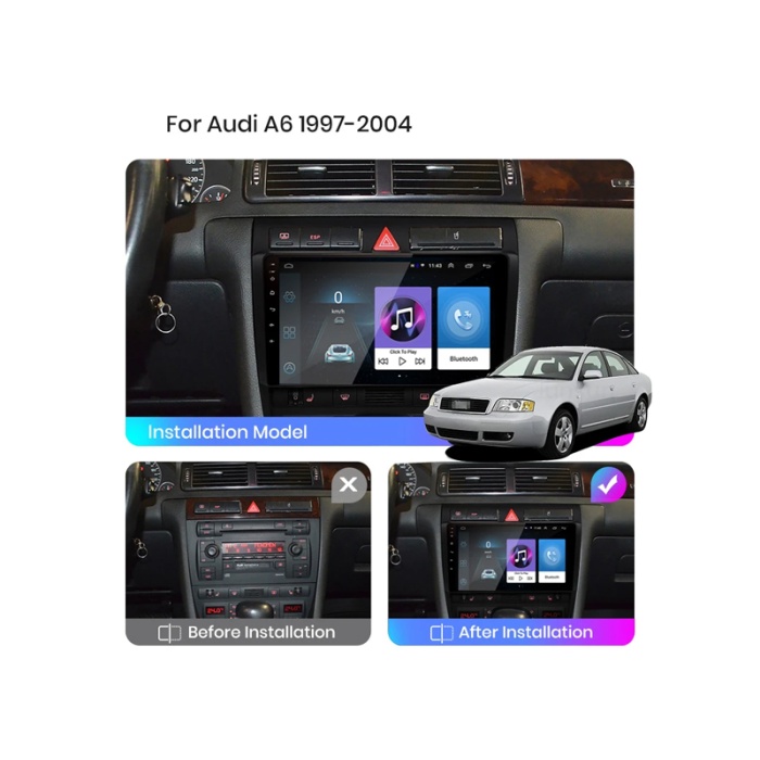 Audi A6 Android Multimedya Sistemi (1997-2004 4 GB RAM 32 GB Hafıza 4 Çekirdek Navigold