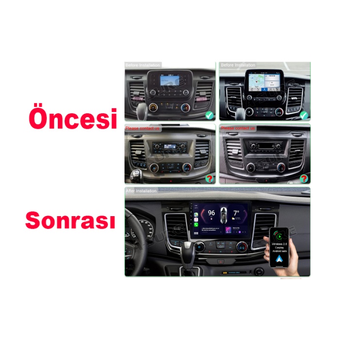 Ford Transit Multimedya (2019-2024) 2 GB RAM, 32 GB Hafıza, 4 Çekirdek, Necvox