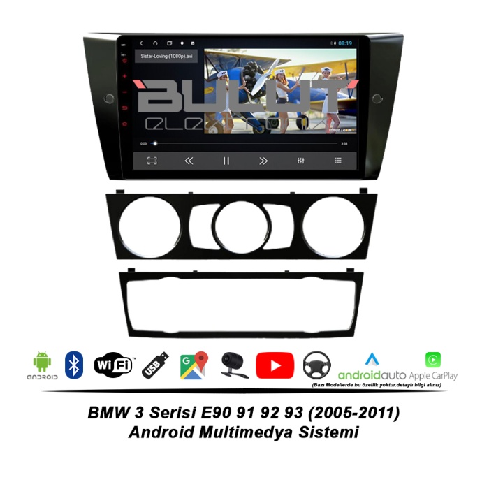 BMW 3 Serisi E90 91 92 93 Android Multimedya Sistemi (2005-2011) 2 GB Ram 32 GB Hafıza 4 Çekirdek İphone CarPlay Android Auto Navibox