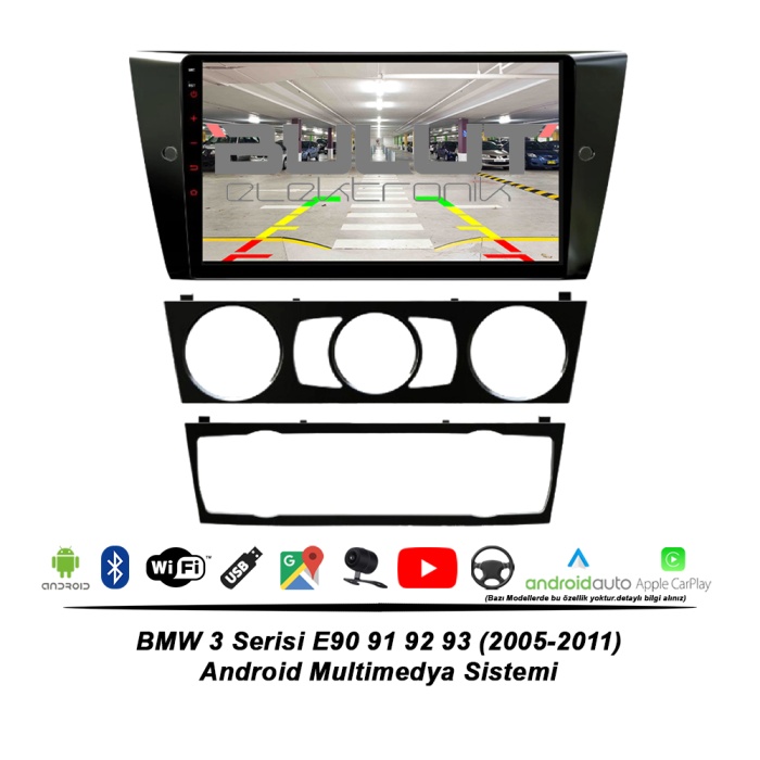 BMW 3 Serisi E90 91 92 93 Android Multimedya Sistemi (2005-2011) 2 GB Ram 32 GB Hafıza 4 Çekirdek İphone CarPlay Android Auto Navibox