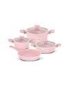 Ulutaş 7 Parça Granit Set Pembe