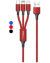 Ack-47 Primecord 3in1 Lightning, Micro, Type-c Metal Başlık Usb Şarj Kablosu