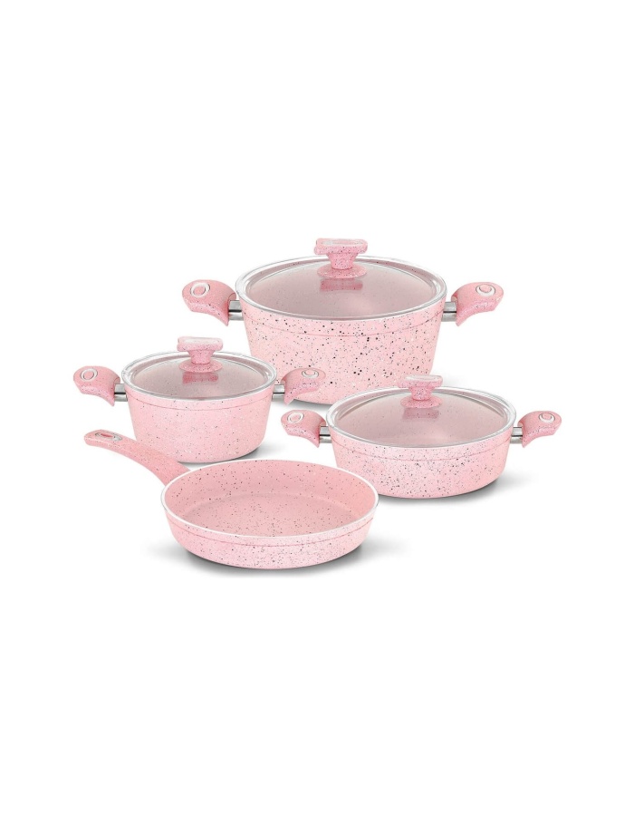 Ulutaş 7 Parça Granit Set Pembe