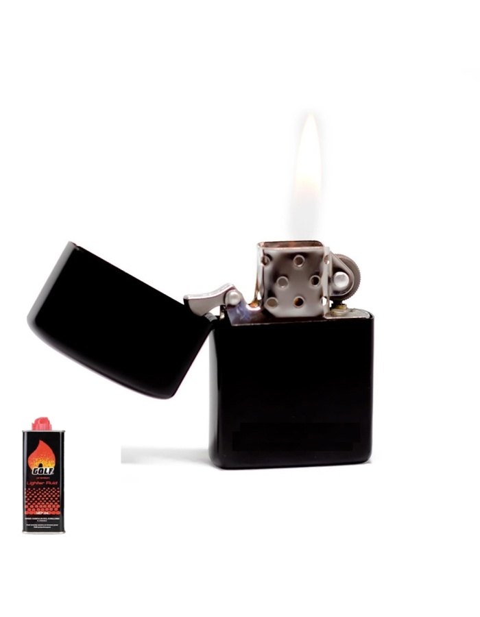 Zippo Çakmak Benzinli (Siyah)+Golf Çakmak Benzini 127 ml