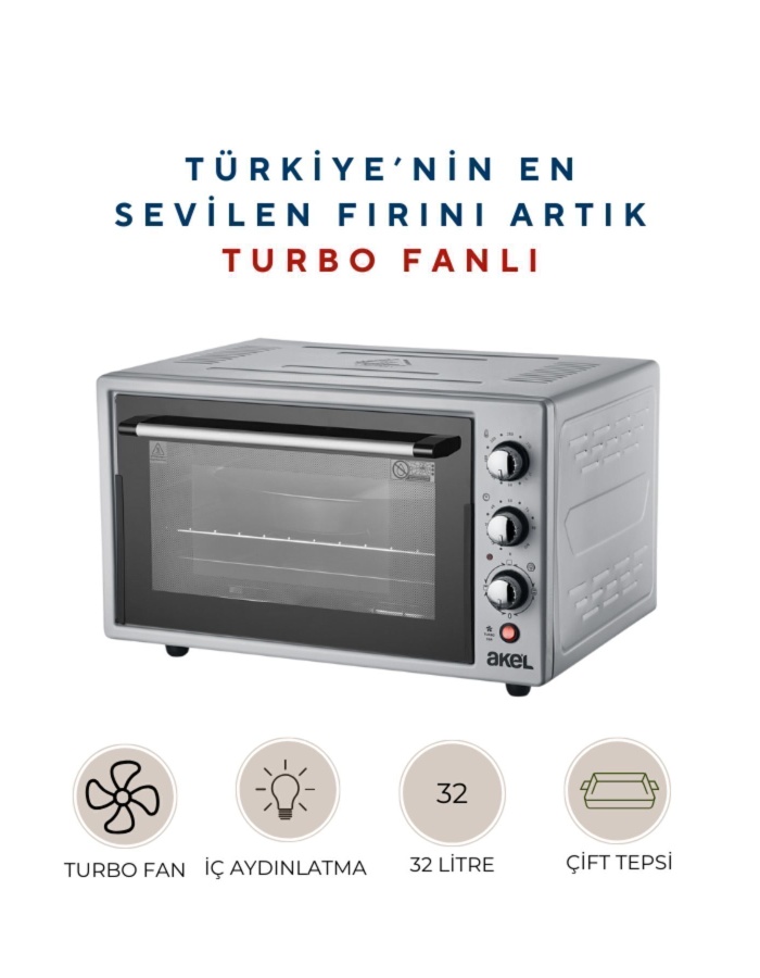 Af280lf Termostatlı, Saatli, Lambalı, Fanlı Mini Fırın