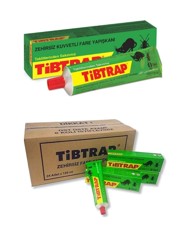 Tibtrap 125 ml. Zehirsiz kuvvetli fare yapışkanı. (24ADET)