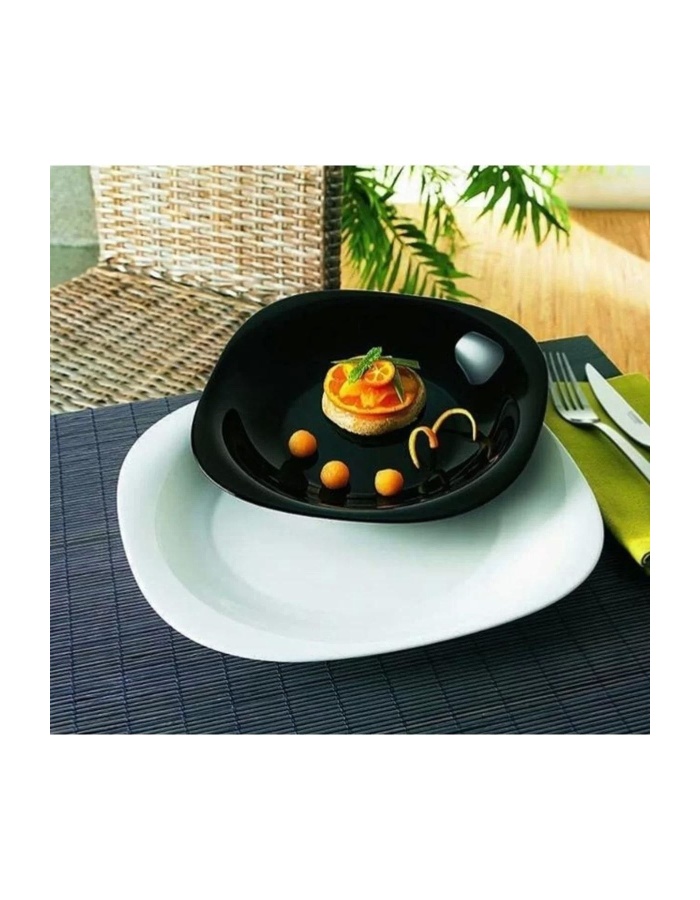 Carine Noir Siyah Pasta Tabağı 19cm 6lı Set