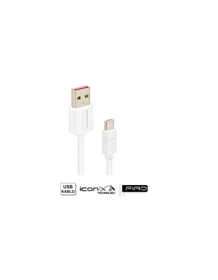 Micro 2.2a Hızlı Usb Kablo - 1m/beyaz (TÜM ANROİD CİHAZLARA UYUMLUDUR)