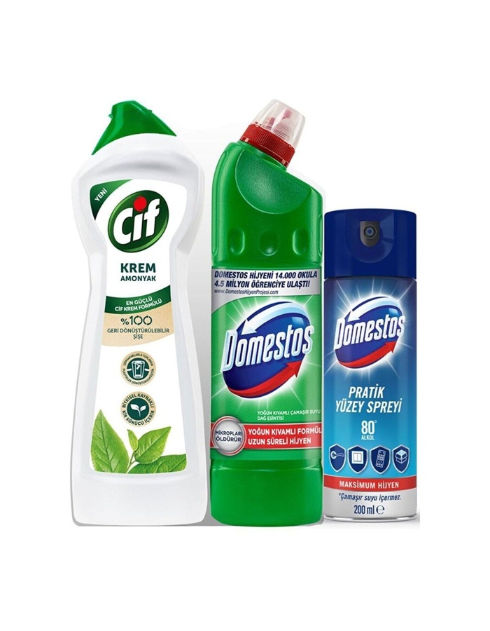 Domestos Dağ Esintisi 750ml+ 750ml + Domestos Sprey 200ml