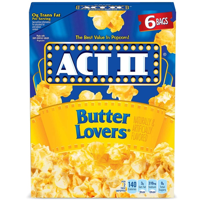 ACT II Butter Lovers Microwave 6 Paket  Popcorn  468 Gr.