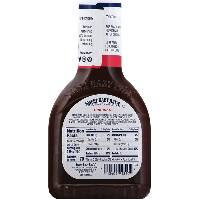 Sweet Baby Rayss Barbecue Sauce 510 Gr.