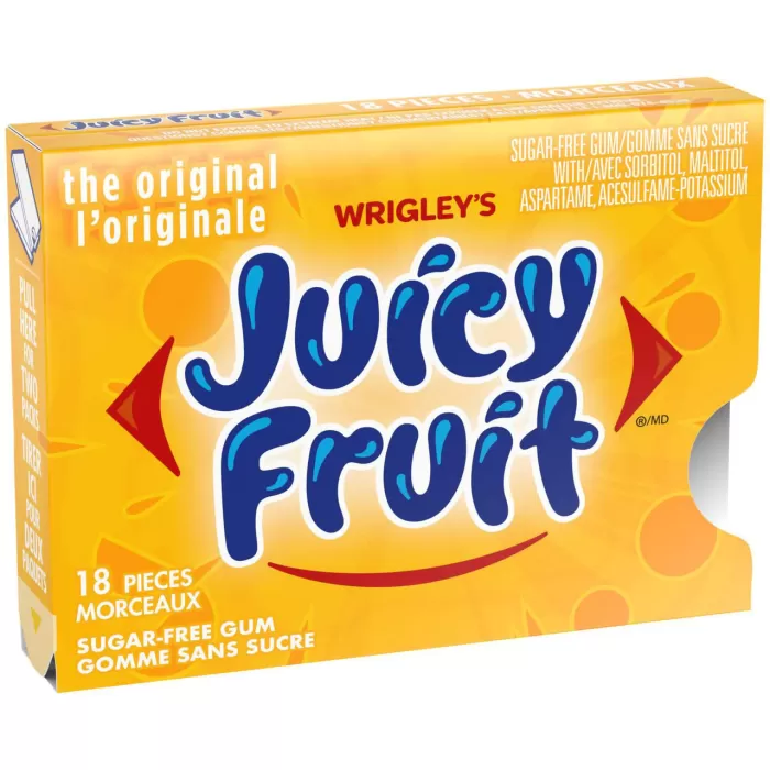 Wrıgleys Juicy Fruit 3 packages X 18 morceaux gomme sans sucre