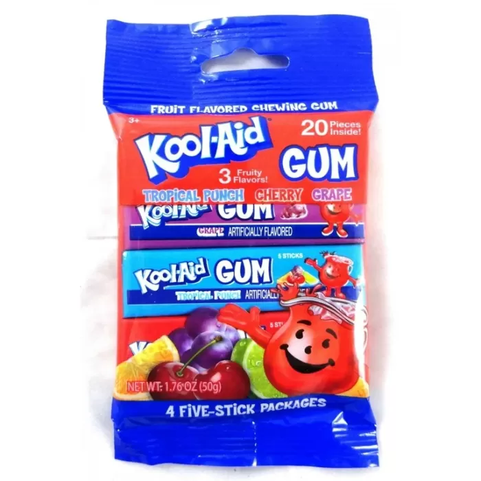 Kool-Aid Gum Fruit Flavored Chewing Gum Sakız 4lü Paket 50 gr