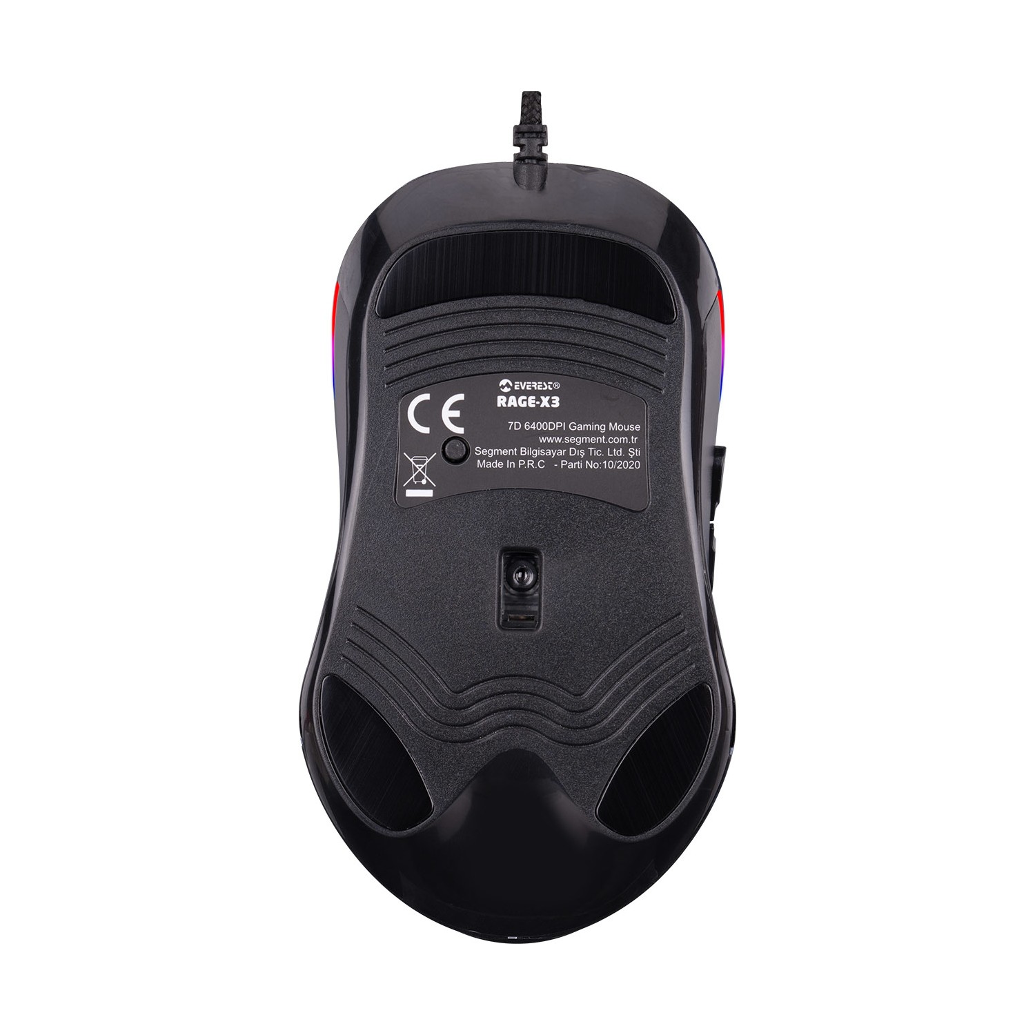 Everest Rage-X3 USB Siyah 7 Tuşlu Ledli 6400 Dpi Oyuncu Mouse