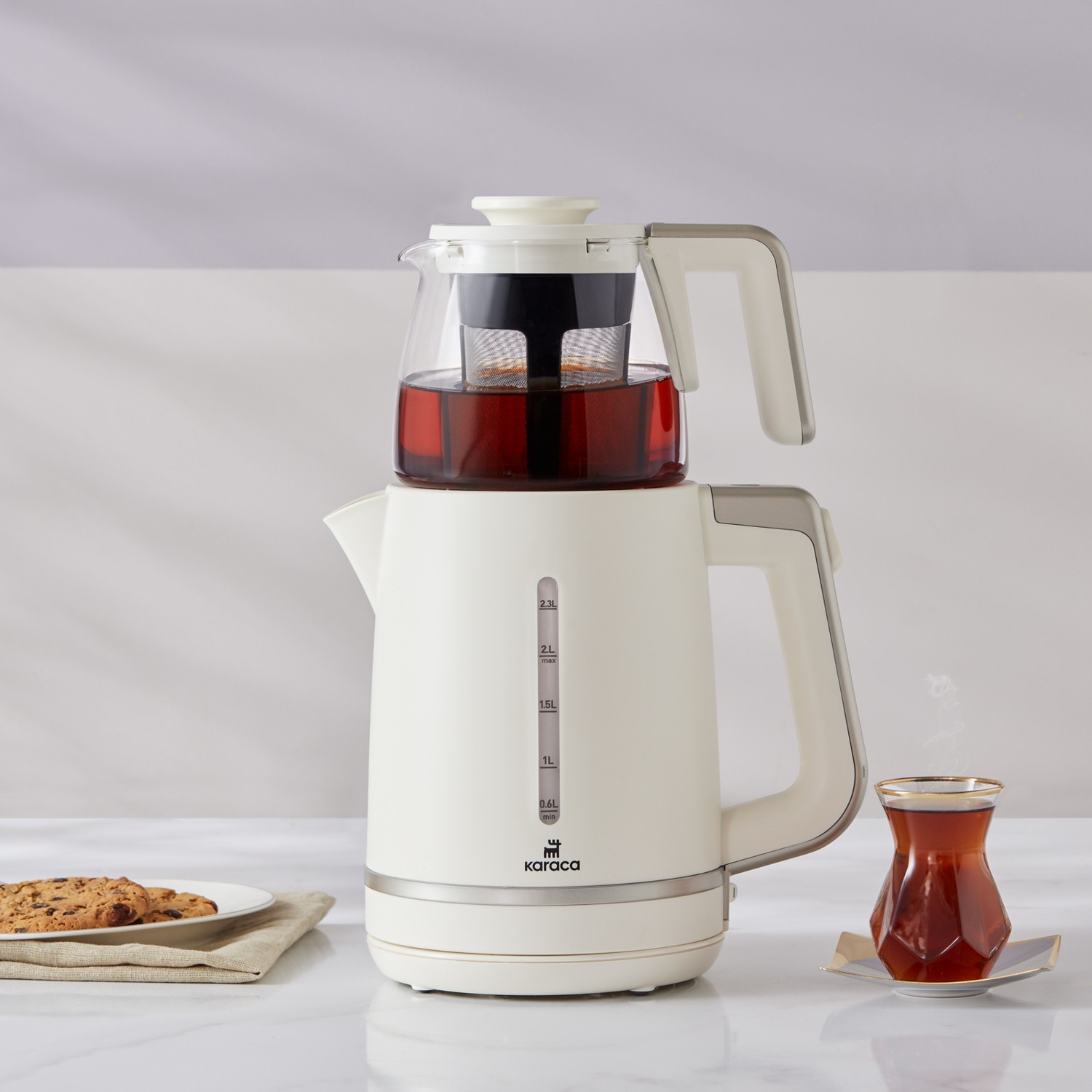 Karaca Maxi Tea XL 2in1 Cam Demlikli Çay Makinesi ve Kettle