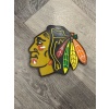 8 Renkli Tek Ekstrüder Tek Parça Chicago Blackhawks Logo Duvar Sanatı P1026490