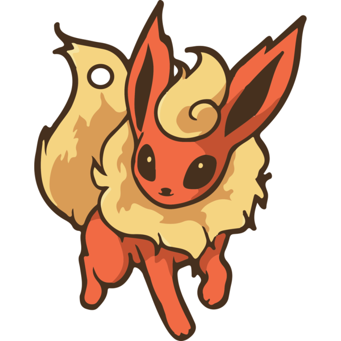 Flareon Anahtarlık, Pokémon Anahtarlık, Eevee Charm, Pokémon Charm, 3D Baskılı Anahtarlık P979785