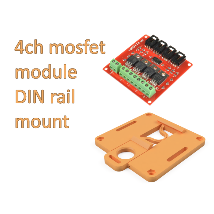 4 kanallı bir MOSFET modülünün DIN rayına montajı