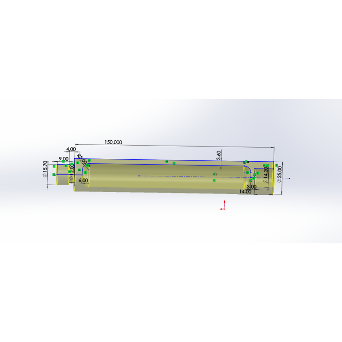 Jeodezik uzatma 150mm diş 5/8