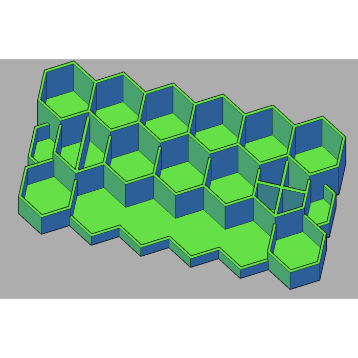 Petek şeklinde 3D yazıcı aksesuarları için düzenleyici.