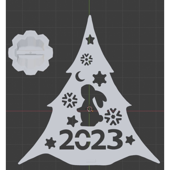 Stand üzerinde tavşan 2023 bulunan Noel ağacı