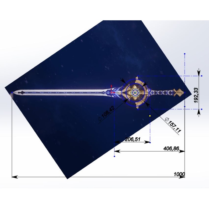 Genshin-Impact - Kos oyunu - kılıç Cinnabar Spindle için parçalar