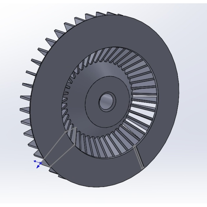 Elektrikli tırpan motorundan gelen fan, 8mm şaft. D85mm