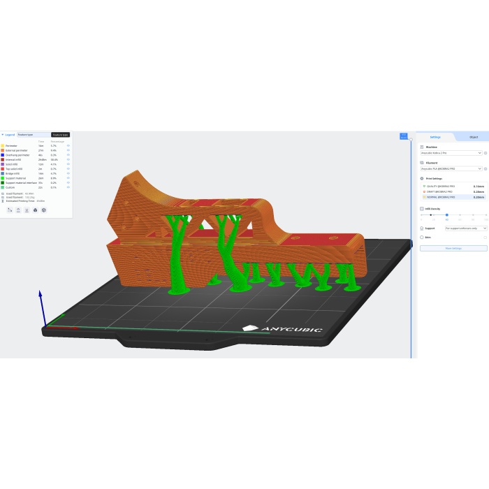 Kafes - farklı genişliklerde değiştirilebilir kafaya sahip rulmanlar üzerinde ANYCUBIC Cobra 2 pro için filaman tutucu.