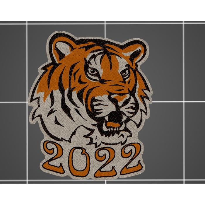 Tiger 2022. Katmanlar halinde tek katmanda üç renk.