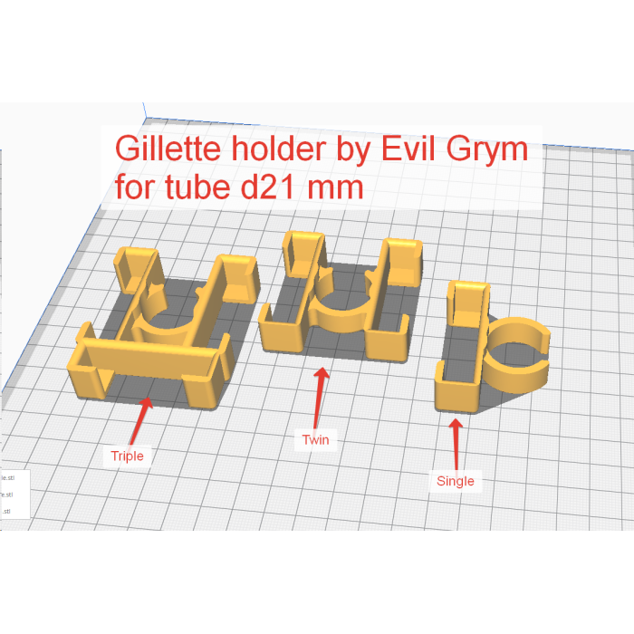 Gilette tıraş makinesi tutucuları duş başlığı tutucu borusu başına 1, 2 veya 3 adet d22mm